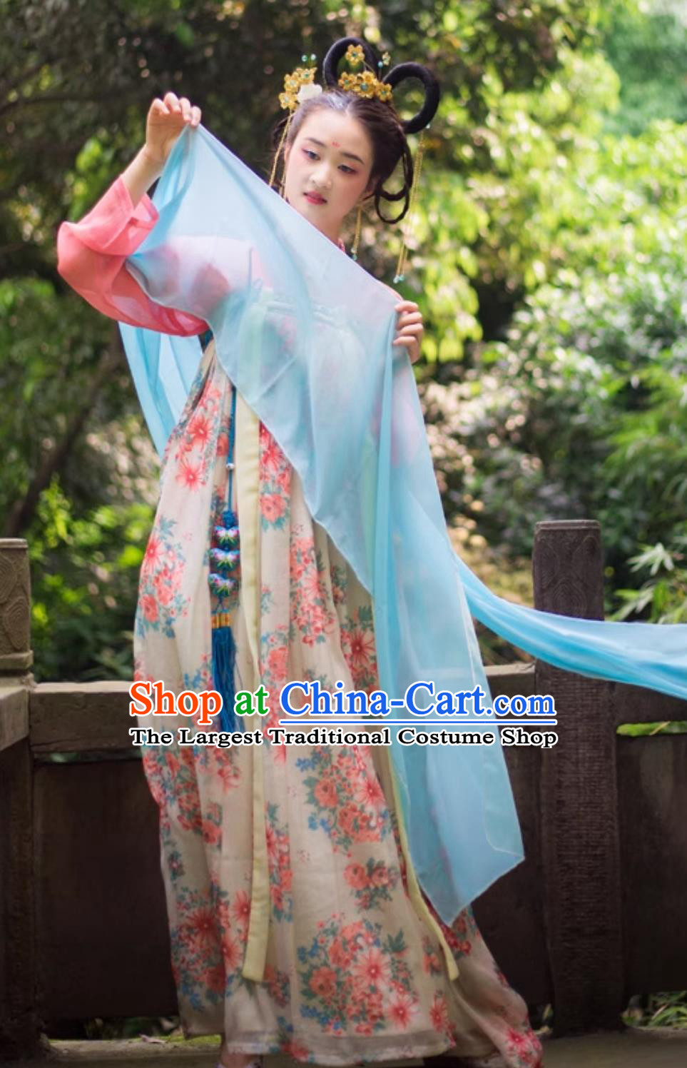 Hanfu Traditional Jacquard Printed Tang Dynasty Dress Ancient Chinese Court Woman Duijin Qixiong Ruqun