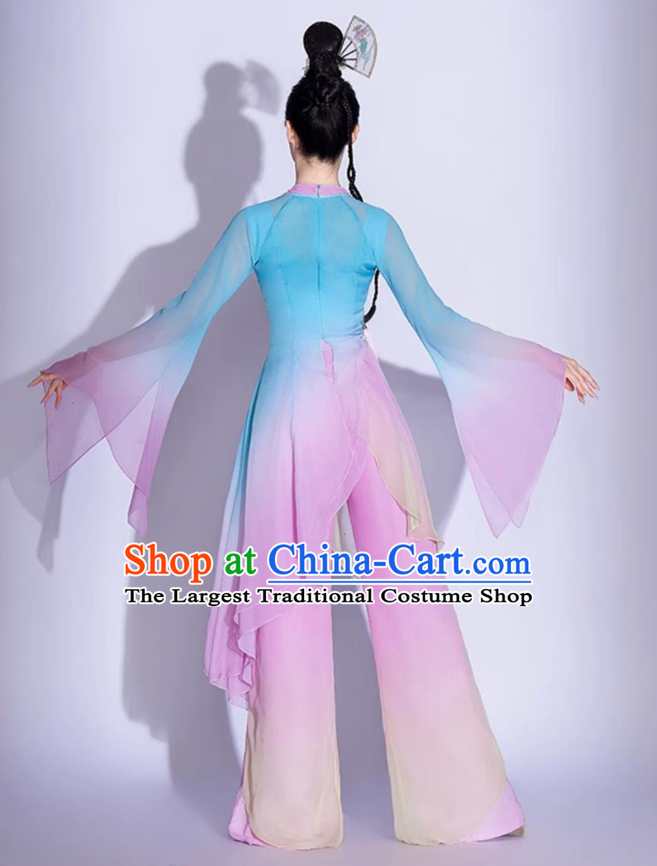 Jiaozhou Yangko Dance Performance Outfit Women Chinese Style Umbrella Dance Fan Dance Costume Set