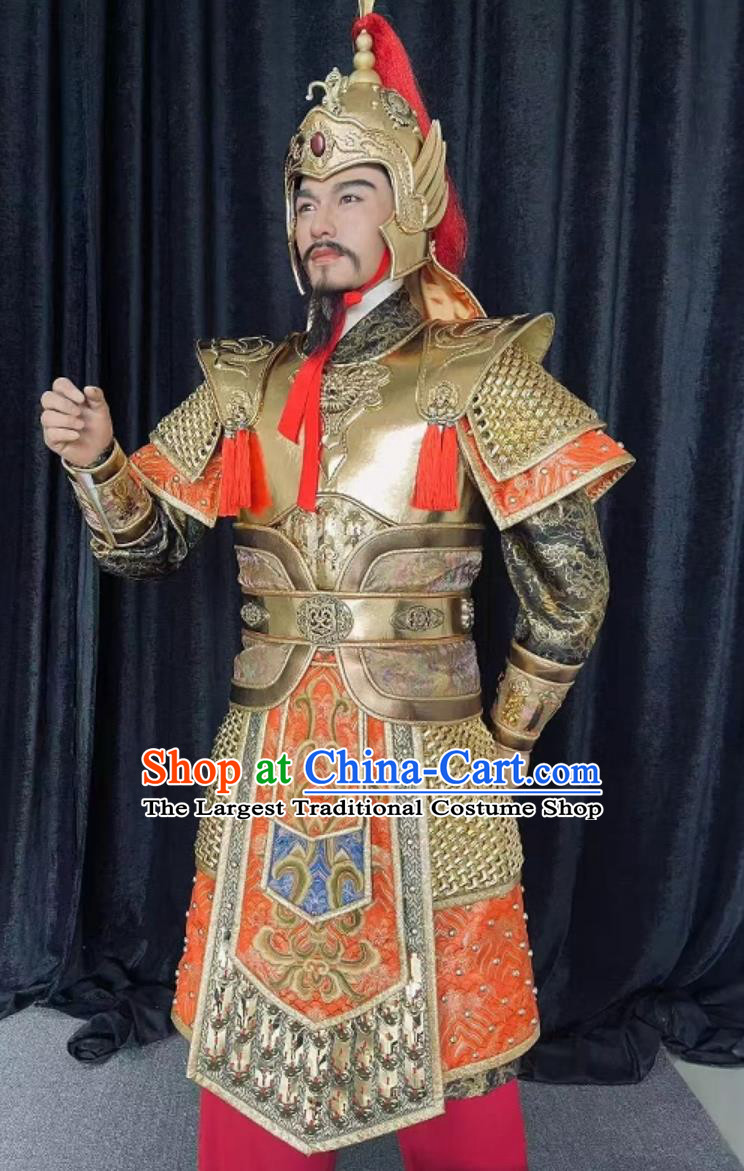Ancient Chinese General Armor Yue Fei Man Jiang Hong Song Dynasty Soldier Golden Battle Armor