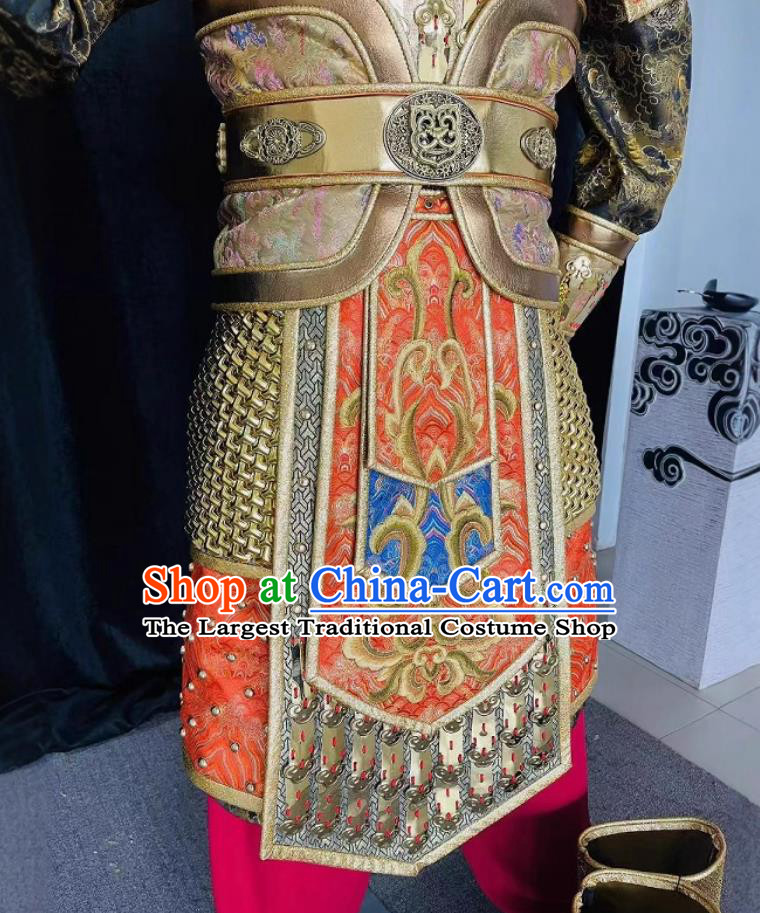 Ancient Chinese General Armor Yue Fei Man Jiang Hong Song Dynasty Soldier Golden Battle Armor