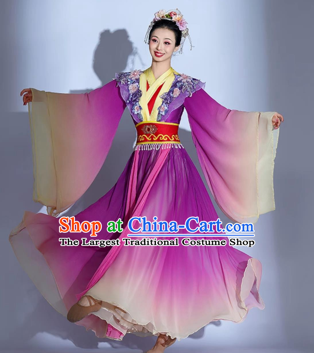 Purple Seven Fairies Hanfu Dance Attire Classical Dance Costume Women Elegant Chinese Style Ancient Dress