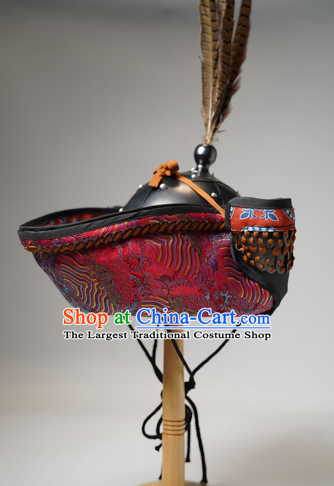 Bohai Style Folded Ear Helmet Chinese Tang Helmet Armor Headpiece