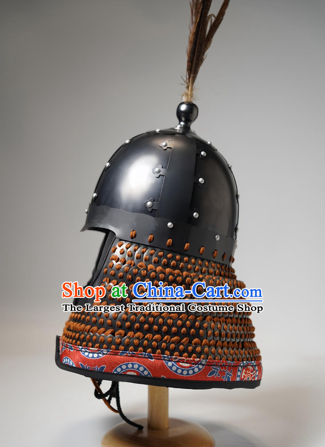 Bohai Style Folded Ear Helmet Chinese Tang Helmet Armor Headpiece