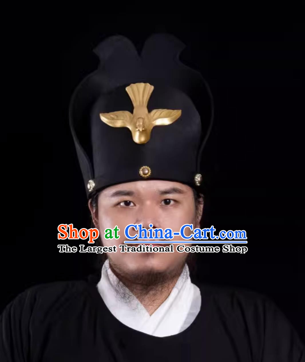 Tang Dynasty Pheasant Feather Official Military Hat Handmade Chinese Ancient Headwear