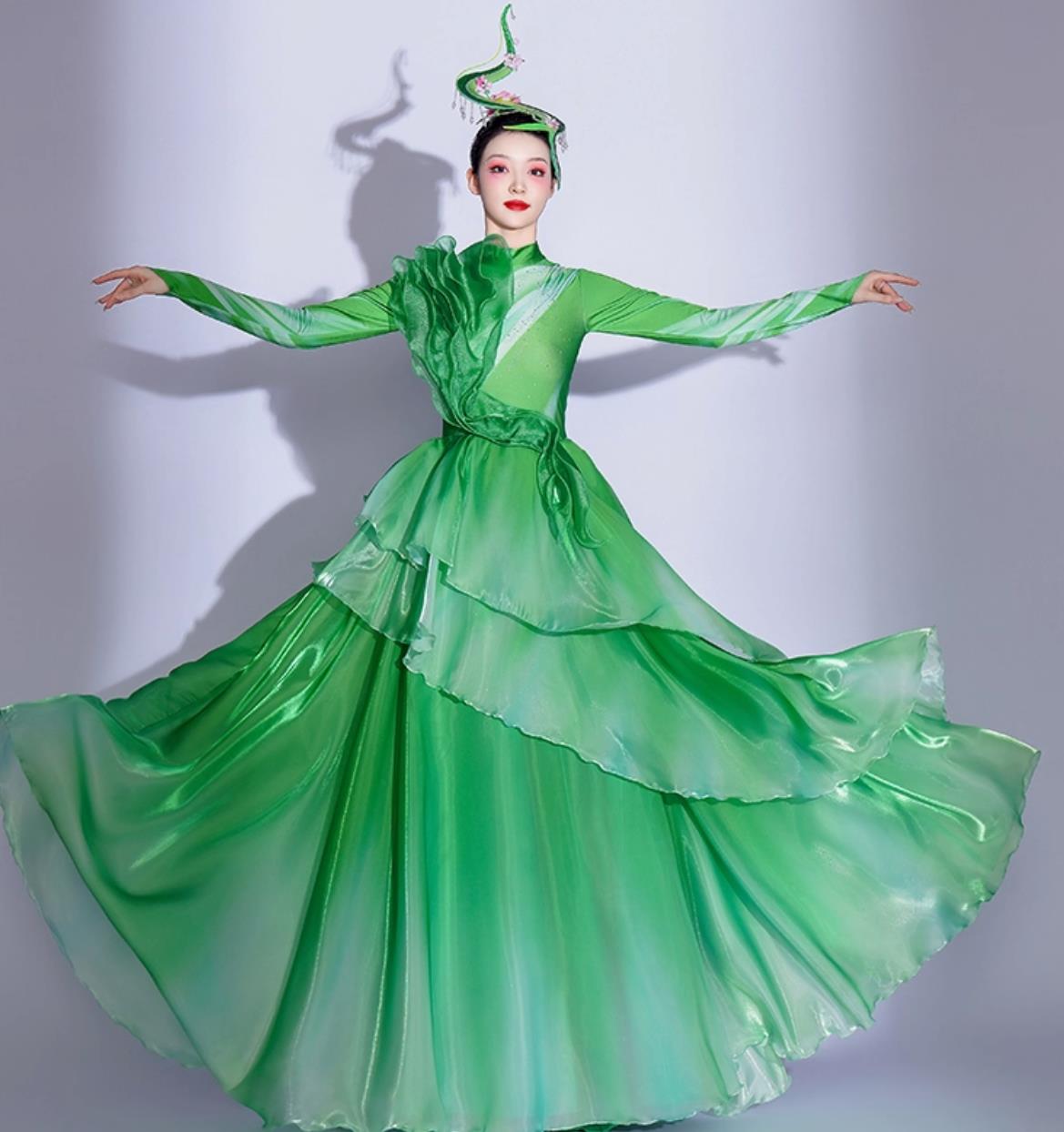 Grand Opening Dance Flared Clothing Performance Costume Women Flowing Modern Dance Dress