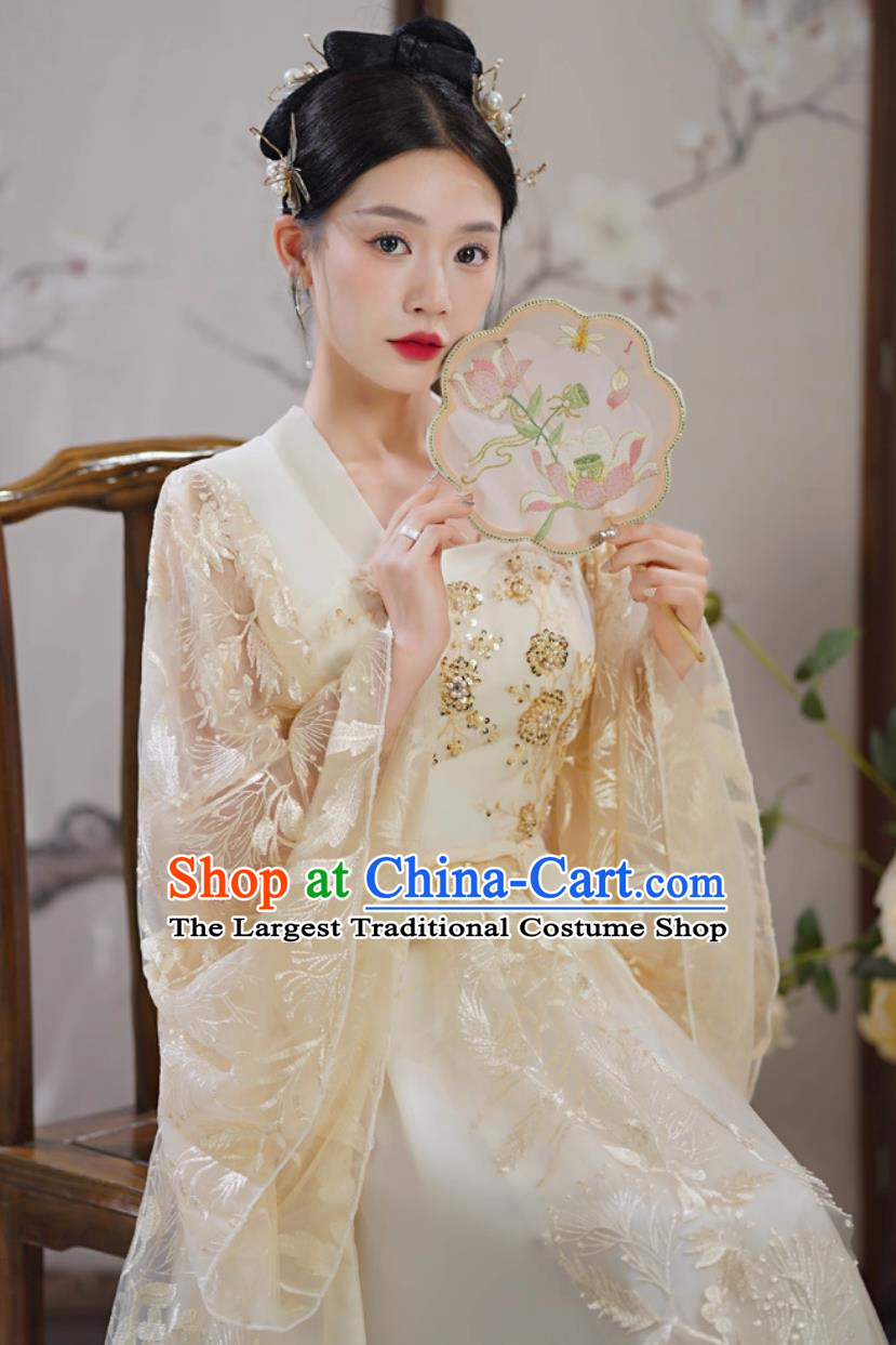 Modified Hanfu Women Wide Sleeve Fairy Dress Ancient Chinese Dance Performance Costume