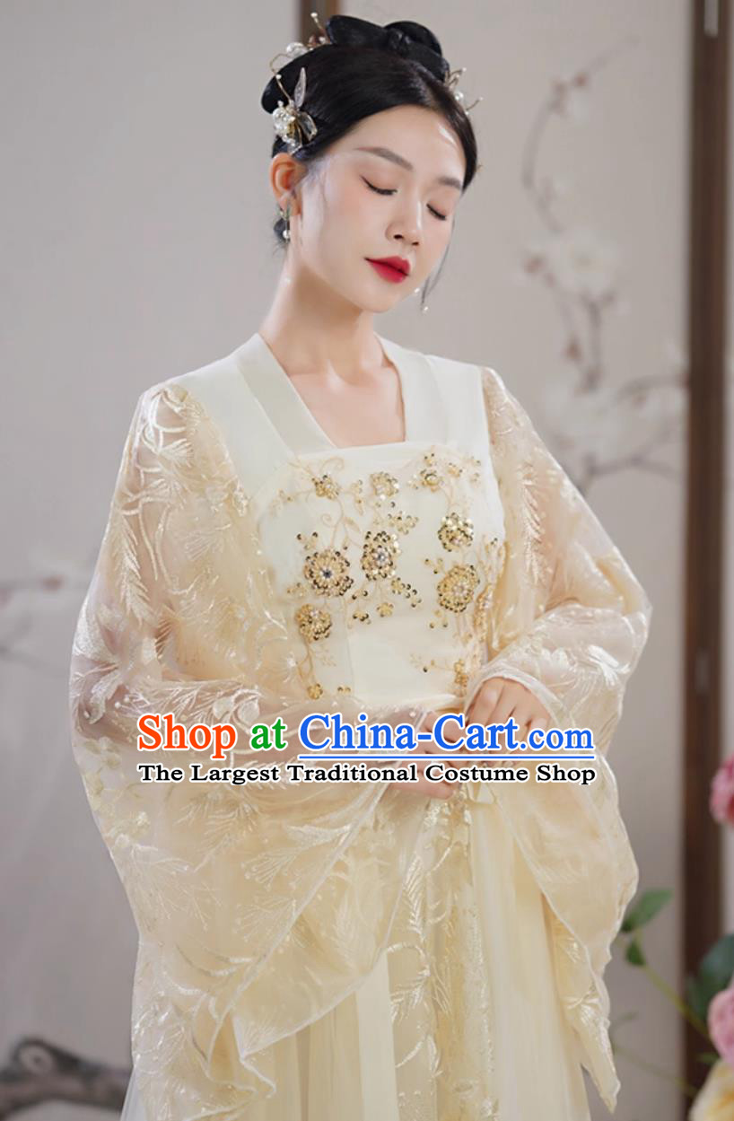 Modified Hanfu Women Wide Sleeve Fairy Dress Ancient Chinese Dance Performance Costume