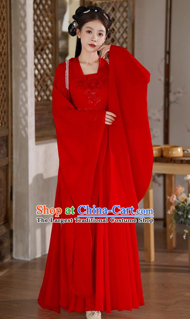 Women Hanfu Chinese Fashion Modified Ancient Fairy Dress Wide Sleeve Dance Costume