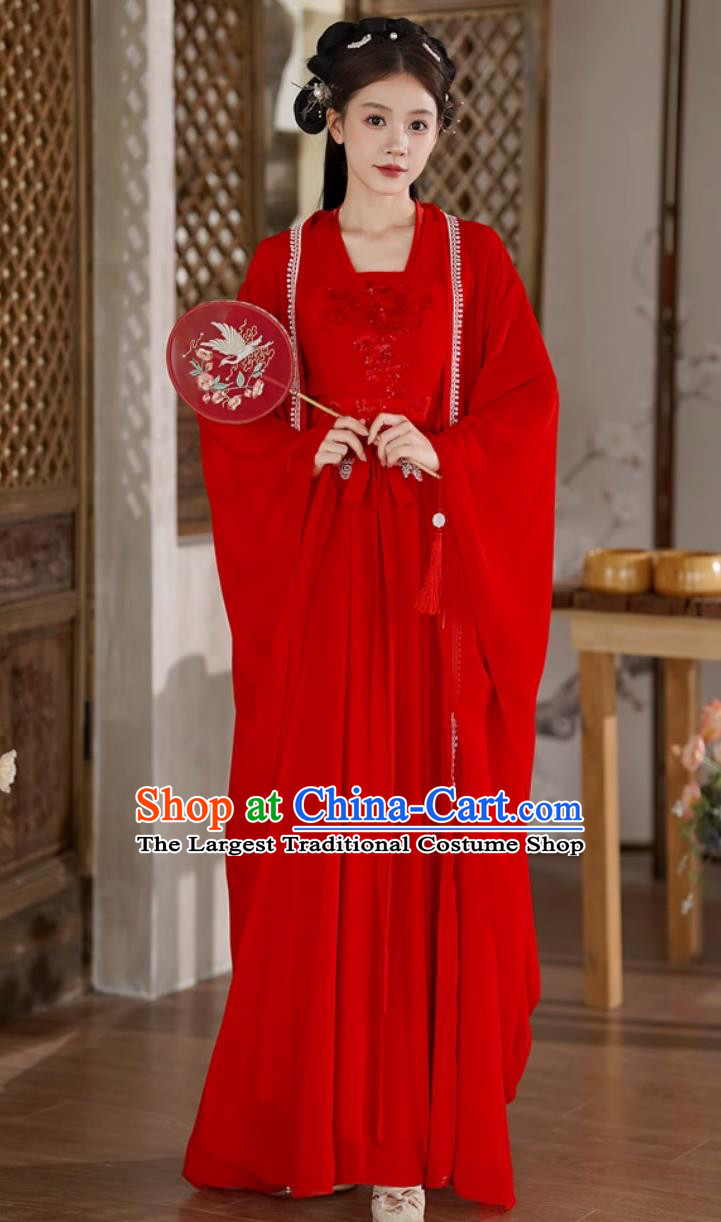 Women Hanfu Chinese Fashion Modified Ancient Fairy Dress Wide Sleeve Dance Costume