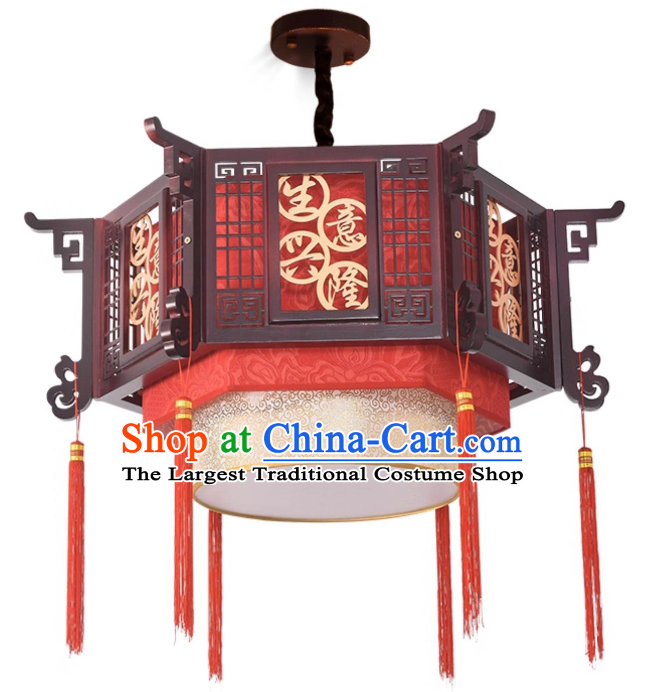 Chinese Wood Restaurant Chandelier Classical Vintage Dining Lantern Antique Style LED Lighting