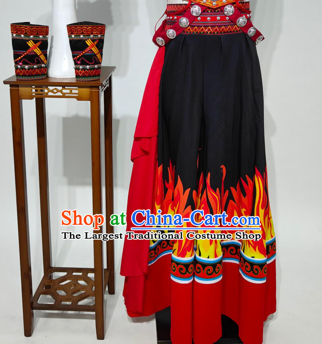 Yunnan Minority Ethnic Men Embroidered Costume Chinese Torch Festival Performance Attire
