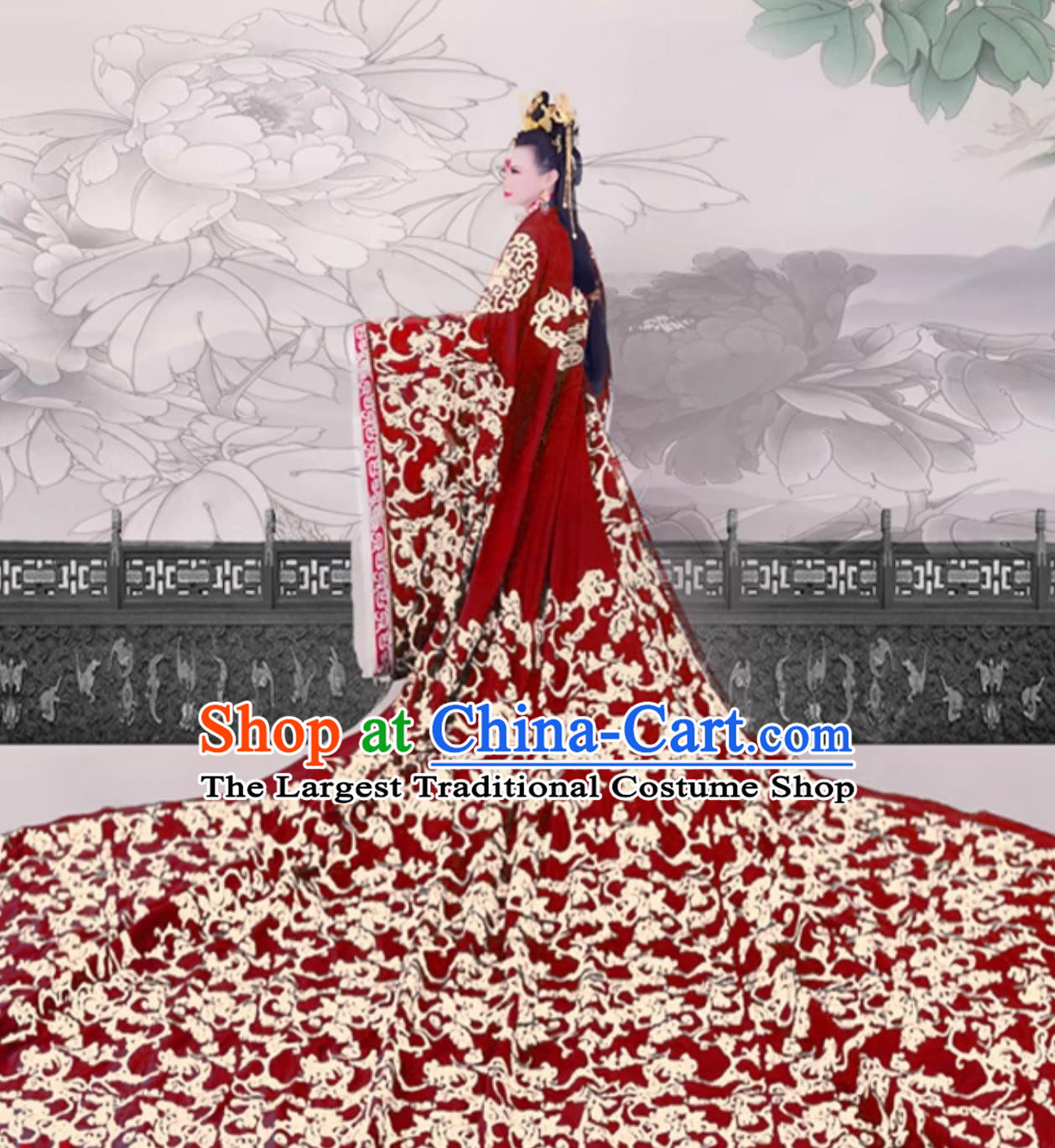 Ancient Chinese Dress Wedding Hanfu Zhou Dynasty Bride Embroidered Red Gown