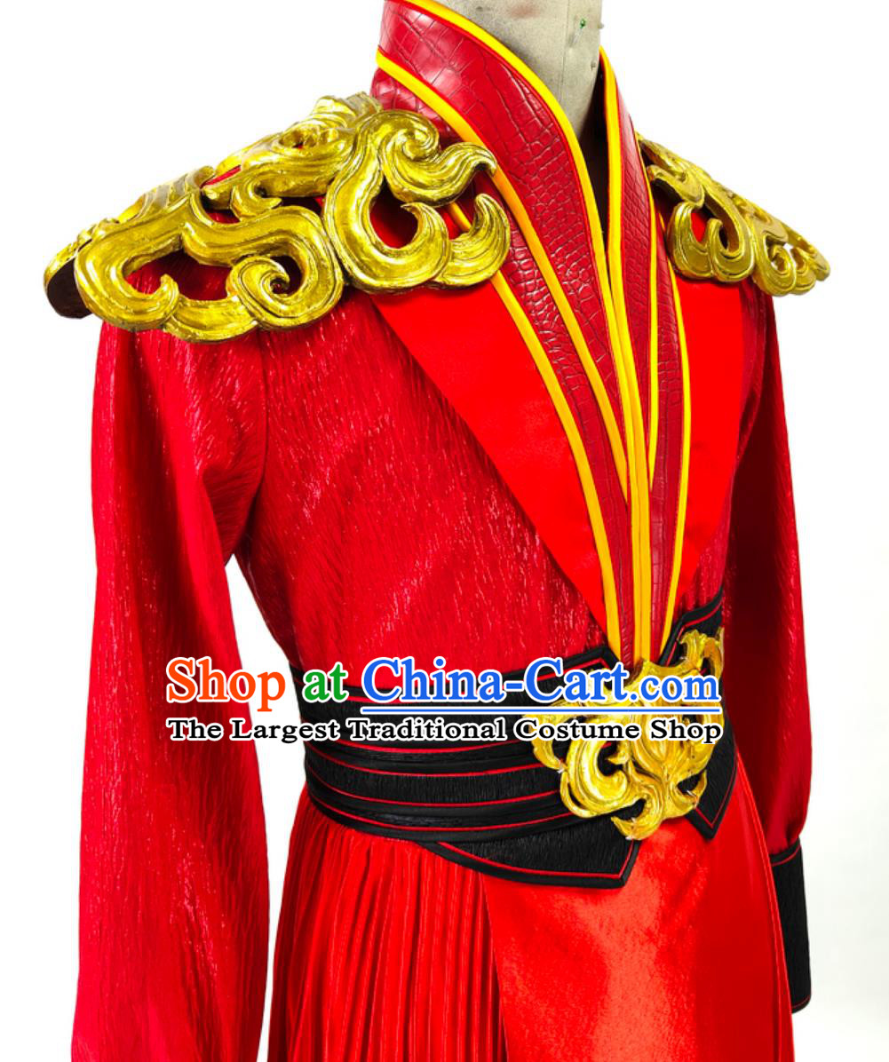 Drum Performance Men Battle Costume Chinese Gala Opening Dance Classical Stage Attire Ancient Style Hero Clothing