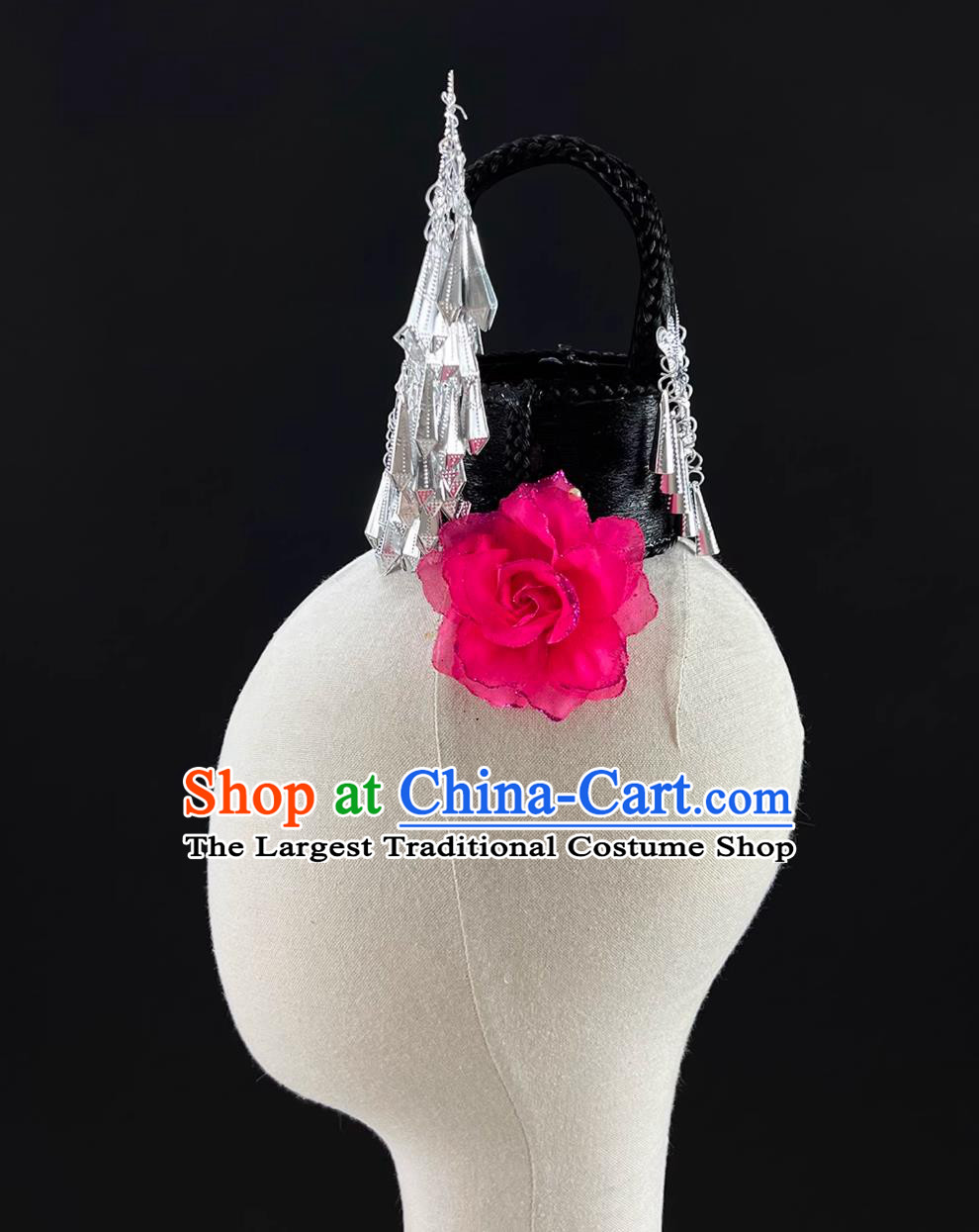 Miao Festival Dance Headpiece Performance Hair Jewelries Chinese Ethnic Minority Miao Headdress