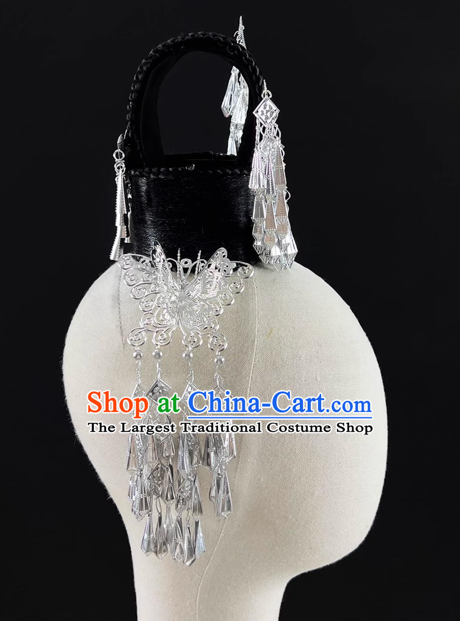 Miao Festival Dance Headpiece Performance Hair Jewelries Chinese Ethnic Minority Miao Headdress