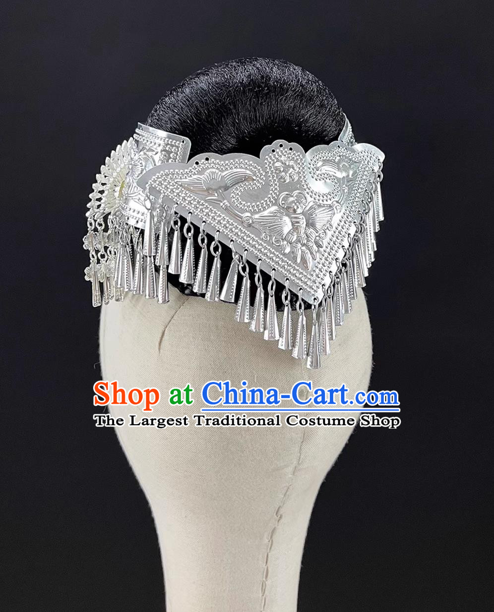 Tao Li Cup Women Solo Dance Headpieces Ethnic Minority Miao Wine Maiden Headdress
