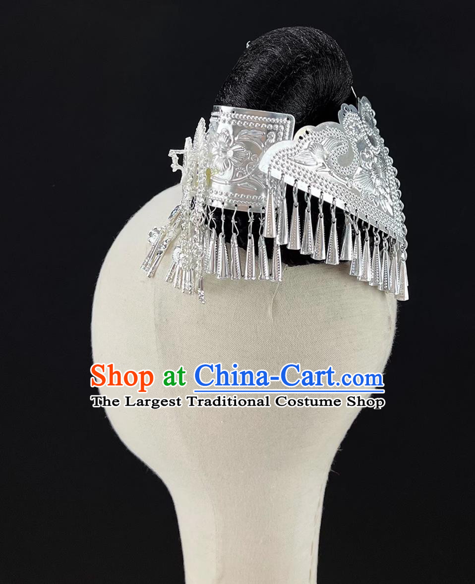 Tao Li Cup Women Solo Dance Headpieces Ethnic Minority Miao Wine Maiden Headdress