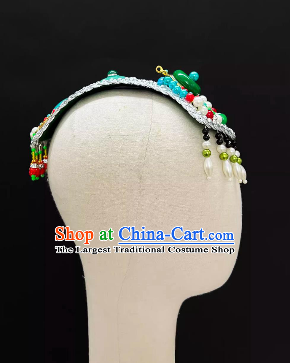 Chinese Zang Ethnic Dance Hair Jewelry Tibetan Female Performance Headdress