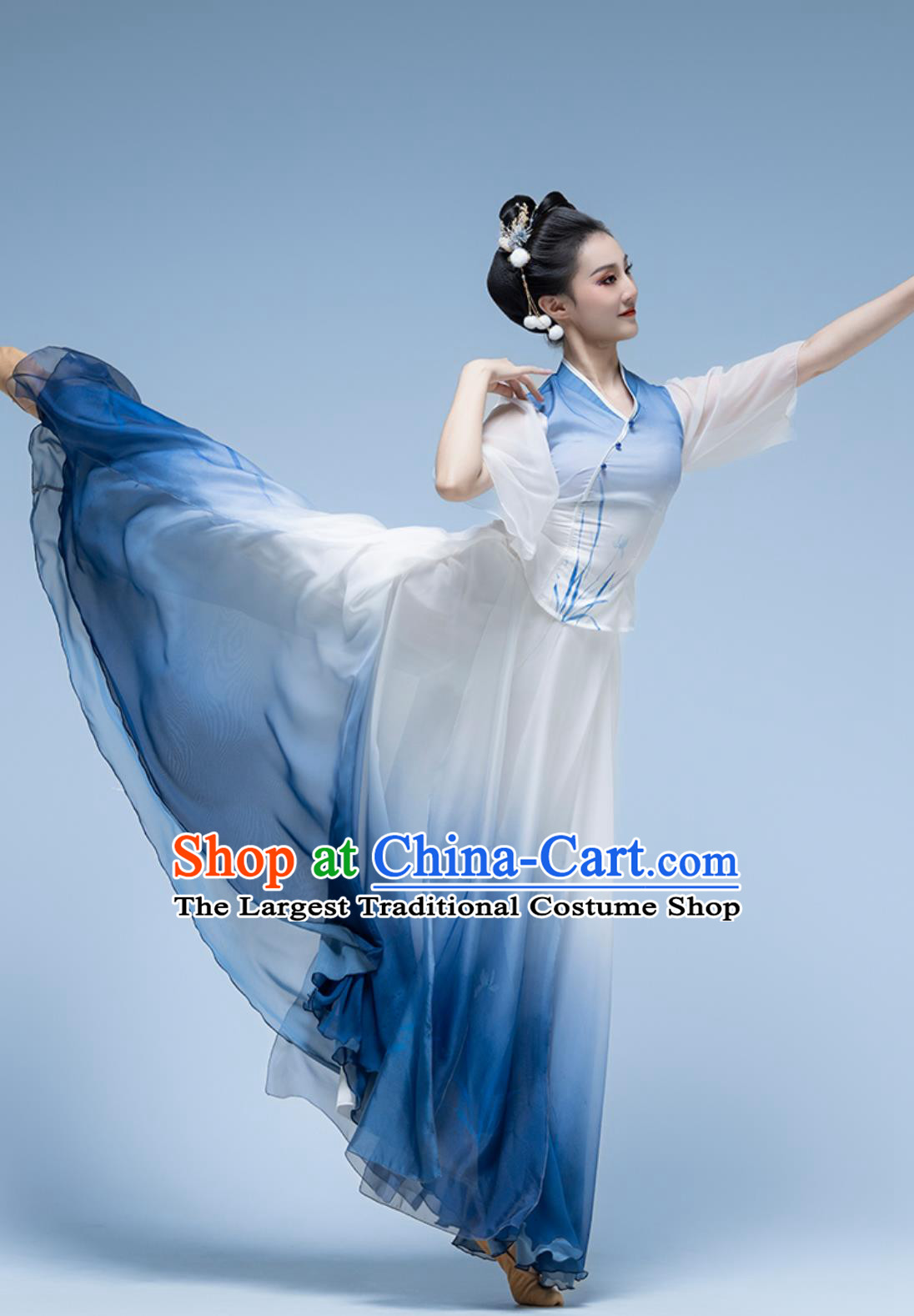 Classical Dance Costume Han Tang Dance Performance Clothing Women Ancient Style Guzheng Choir Dress