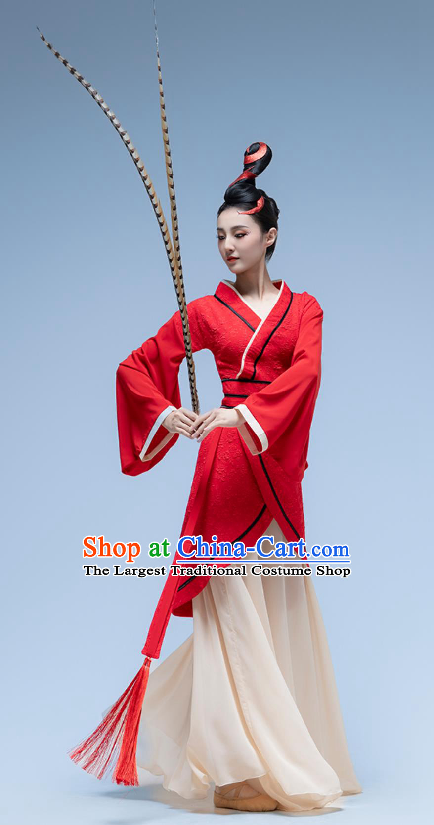 Classical Dance Performance Costume Confucius Dance Drama Holding Feathers Clothing Chinese Style Han Tang Dance Dress