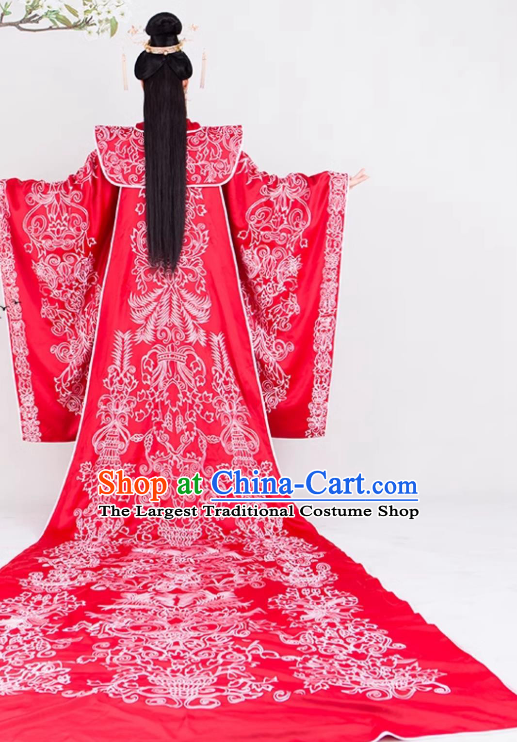 Ancient Chinese Embroidered Wedding Gown Eternal Love of Dream Ming Dynasty Hanfu Dilraba Dilmurat Feng Jiu Wedding Costume