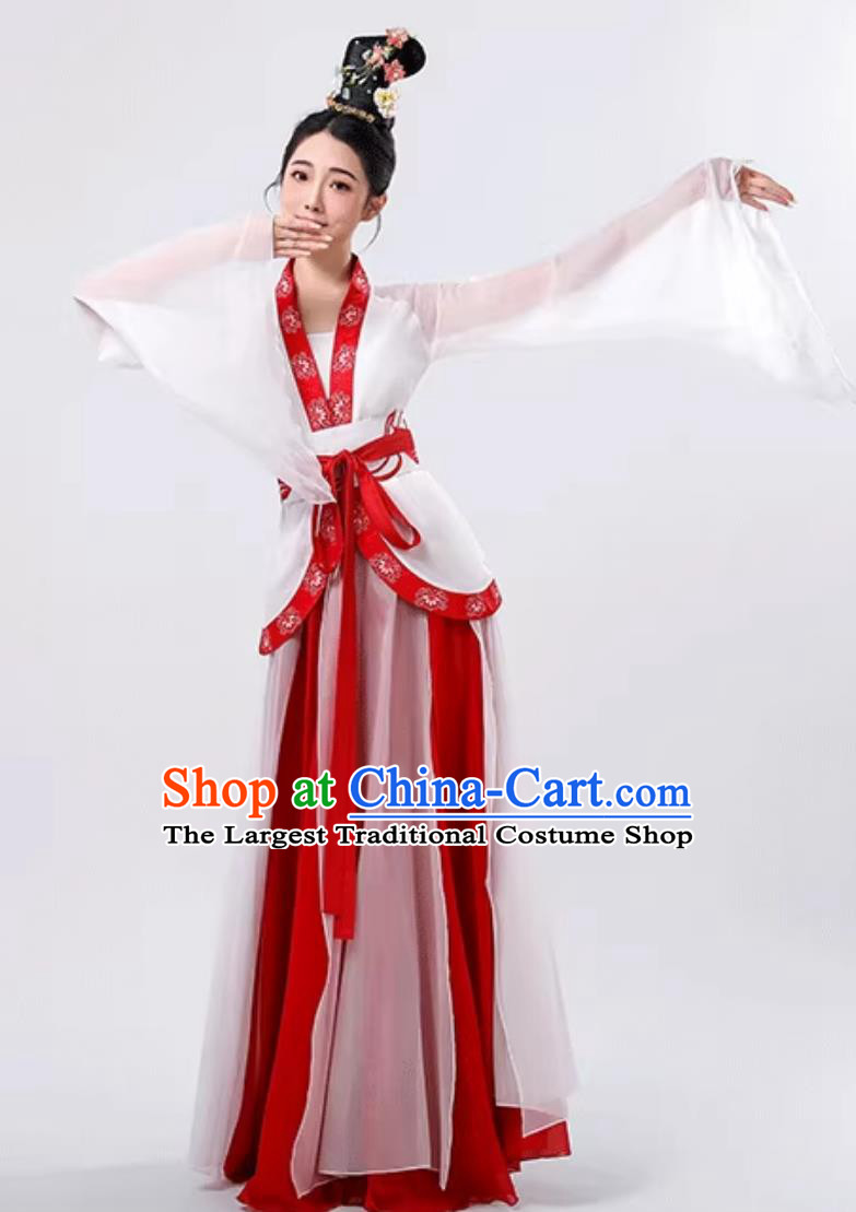 Chinese Classical Dance Dress Women Flowing Millennium Costume Mid Autumn Festival Chang E Performance Attire