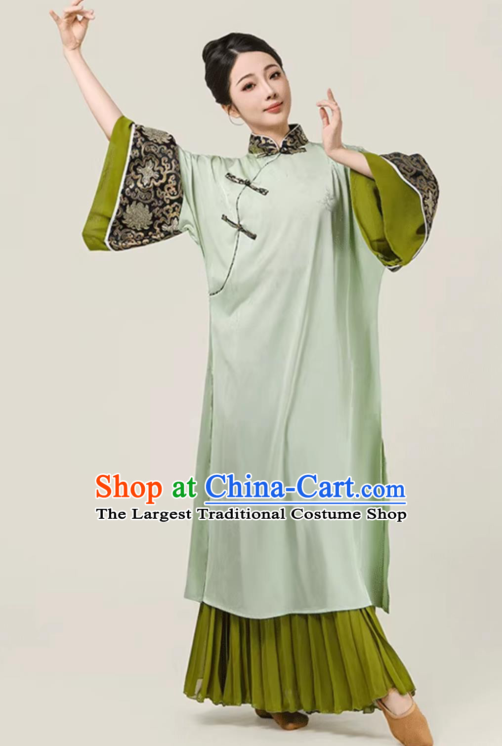 Ningfang Women Group Dance Classical Performance Costume Chinese Qing Dynasty Flowing Attire