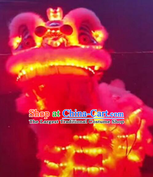 Wool Southern Lion Head Chinese Lion Dance Prop Hok San Lion Remote Control Light Up Lion Dance Costume