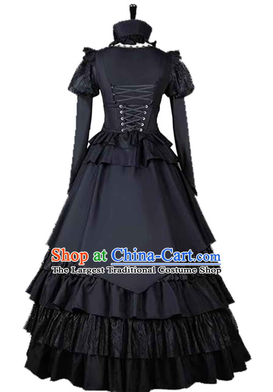 European Princess Dress Gothic Style Halloween Long Gown Wedding Dress