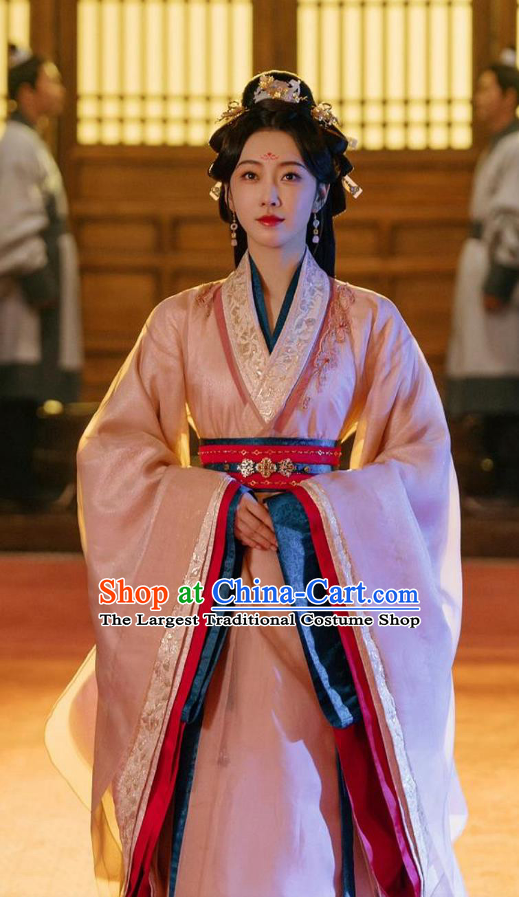 Pink Traditional Hanfu Dress Chinese Ancient Noble Woman Clothing TV Series The Prisoner Of Beauty Su E Huang Costume