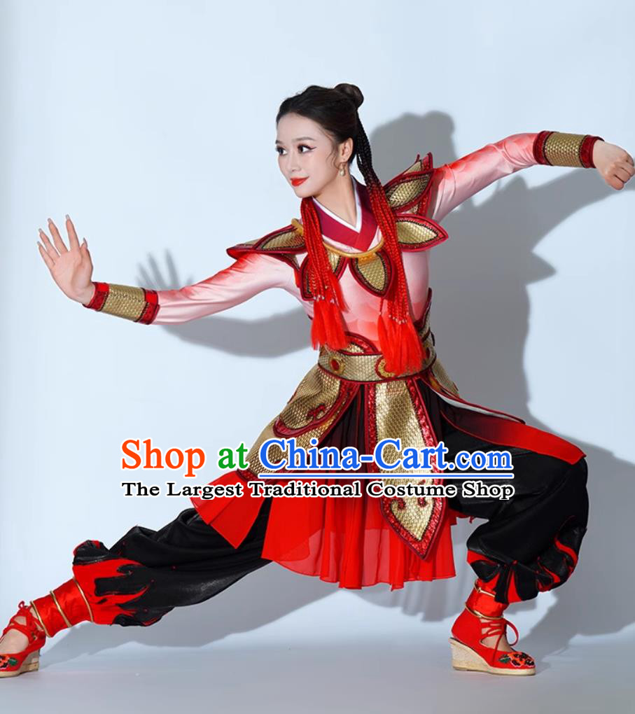 Drum Performance Costume Nezha Performance Attire Chinese Celebration Drum Show Clothing