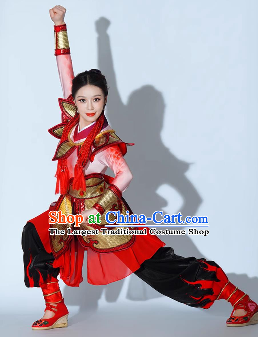 Drum Performance Costume Nezha Performance Attire Chinese Celebration Drum Show Clothing