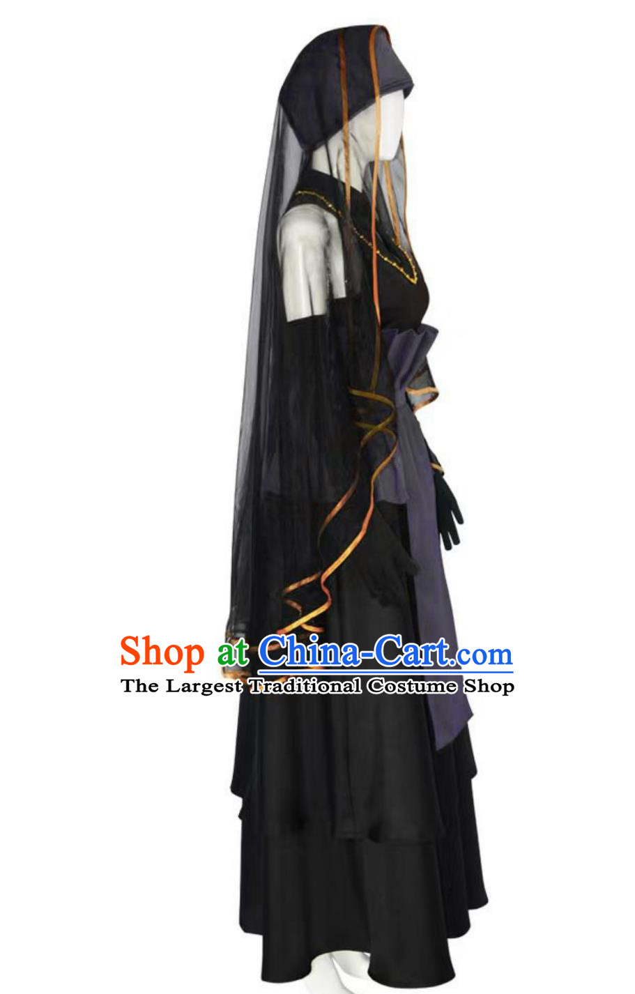 Naruto Cosplay Hyuga Hinata Black Kimono Wedding Dress Performance Costume Anime Long Gown