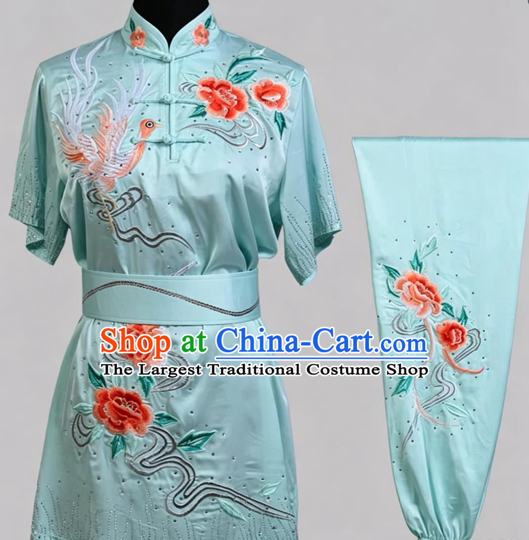 Light Blue Martial Arts Competition Performance Costume Kung Fu Changquan Uniform