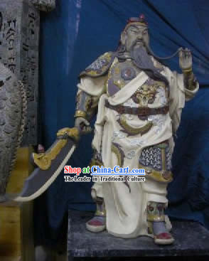Chinese Porcelain Figurine from Shi Wan-Hero Guan Gong