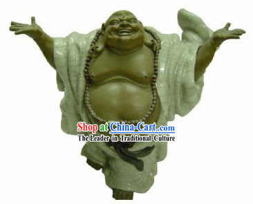 Chinese Porcelain Figurine from Shi Wan-Wise and Happy Monk