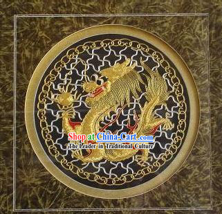 Chinese Classic Hand Embroidered Dragon Head Lion