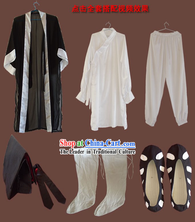 Chinese Taoist Robe Hat Socks Shoes Pants Complete Set