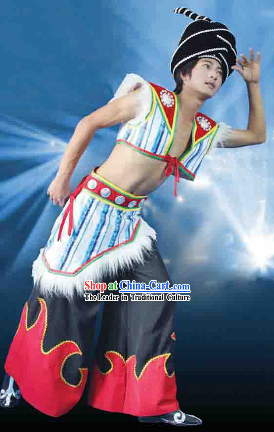 Chinese Classic Yi Ethnic Clothing for Men
