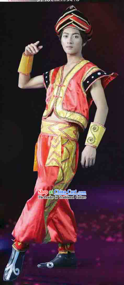 Traditional Chinese Yi Ethnic Outfit for Men