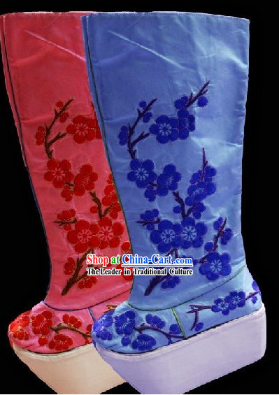Thick Sole Cherry Blossom Boots