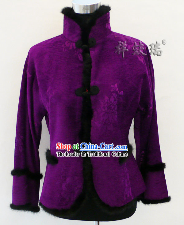 Well-known Rui Fu Xiang Purple Tang Suit for Women