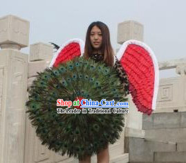 Handmade Long Feather Angel Wings Peacock Dance Performance Prop