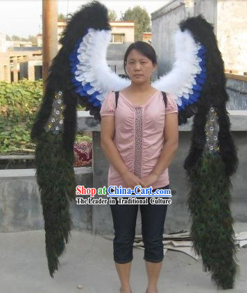Handmade Black Angel Butterfly Wings Dance Prop