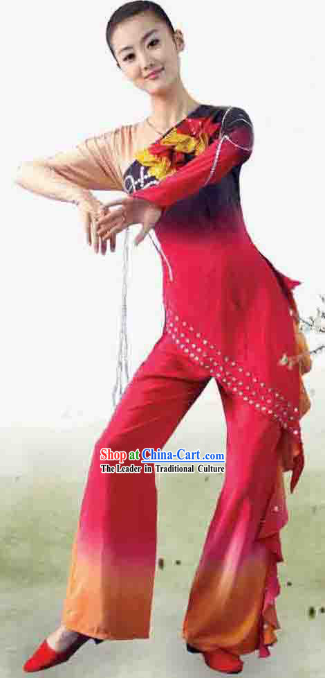 Chinese Flower Words Classical Dancing Costume for Women
