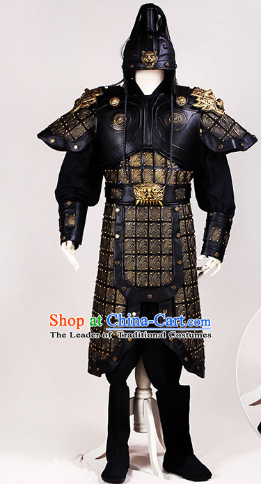 Ancient Chinese General Armor Costumes and Helmet Complete Set