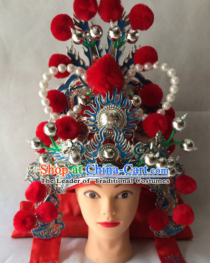 Red Chinese Traditional Opera Hat for Men