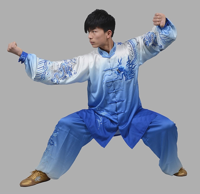 Embroidered Bamboo Kung Fu Uniform and Mantle Complete Set