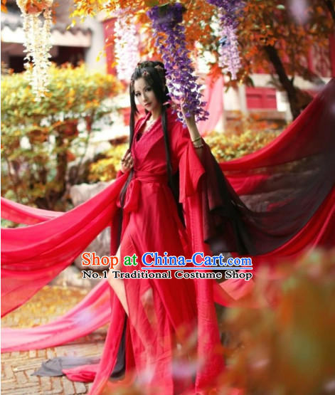 Chinese Red Hanfu Costume Asian Fashion China Civilization Medieval Costumes Carnival Costume