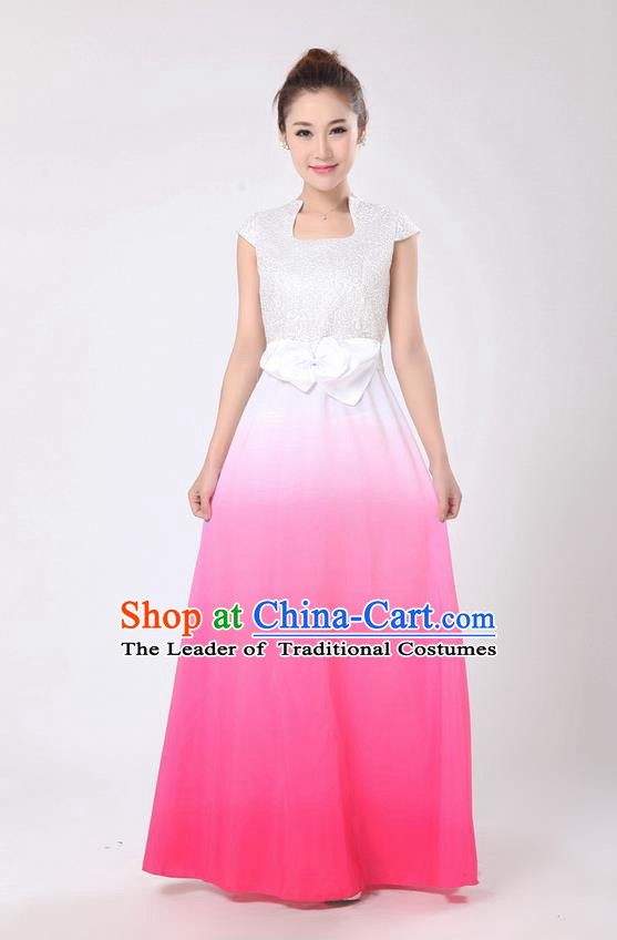 Chinese Classic Stage Performance Chorus Singing Group Dance Costumes, Chorus Competition Costume, Compere Costumes for Women